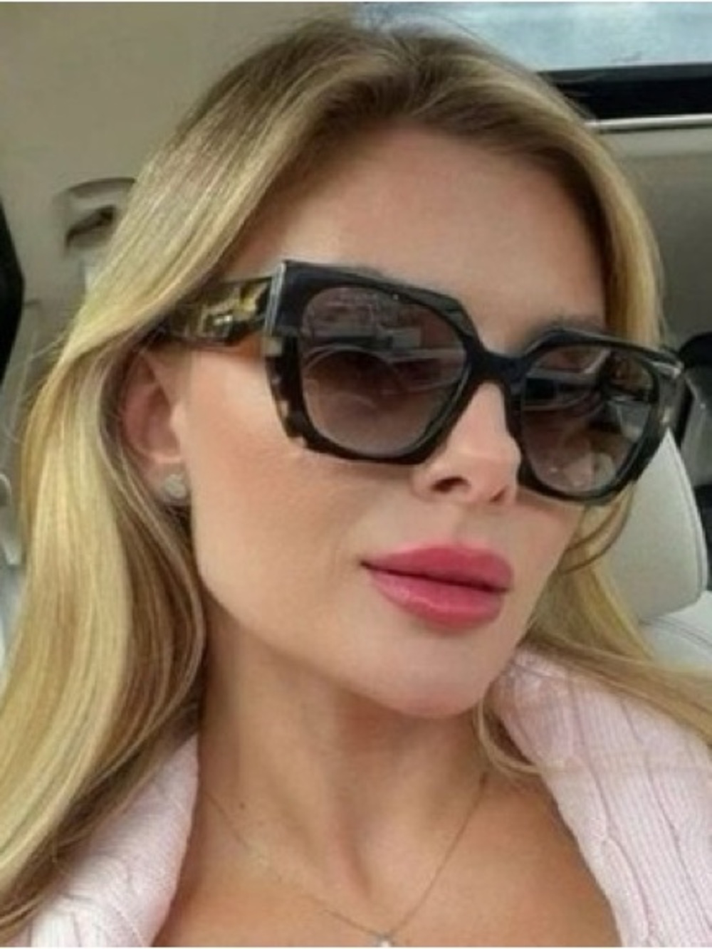 Prada Black Tortoiseshell Oversized Square Sunglasses